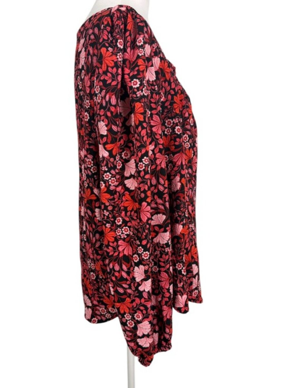 Draper James L Red Floral Square Neck Blouse Romantic Cottagecore Top - Picture 5 of 11